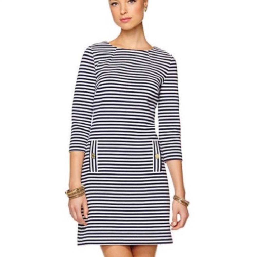 Lilly Pulitzer Charlene Navy Striped Dress